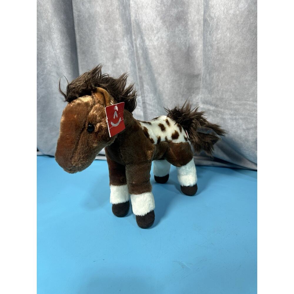 Aurora Plush Horse Pony Brown Spotted Paint NEW